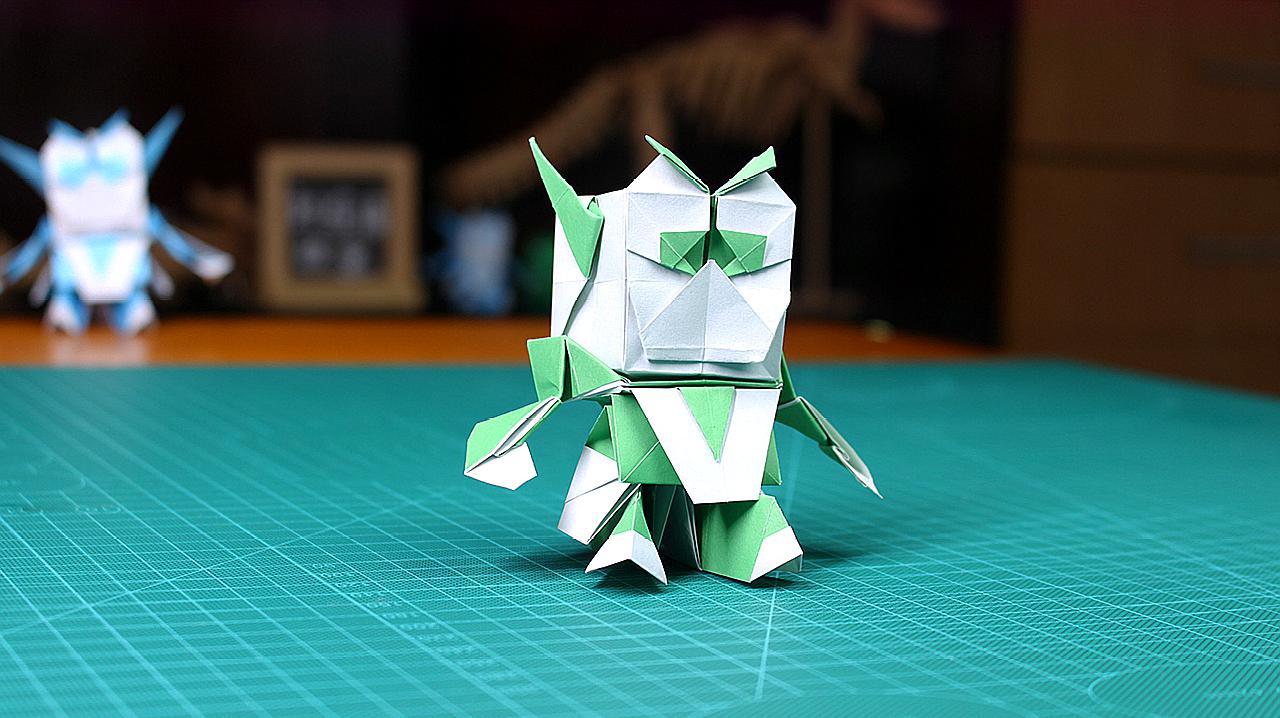 酷酷的折纸方头机器人,是不是比买来的模型更好看?