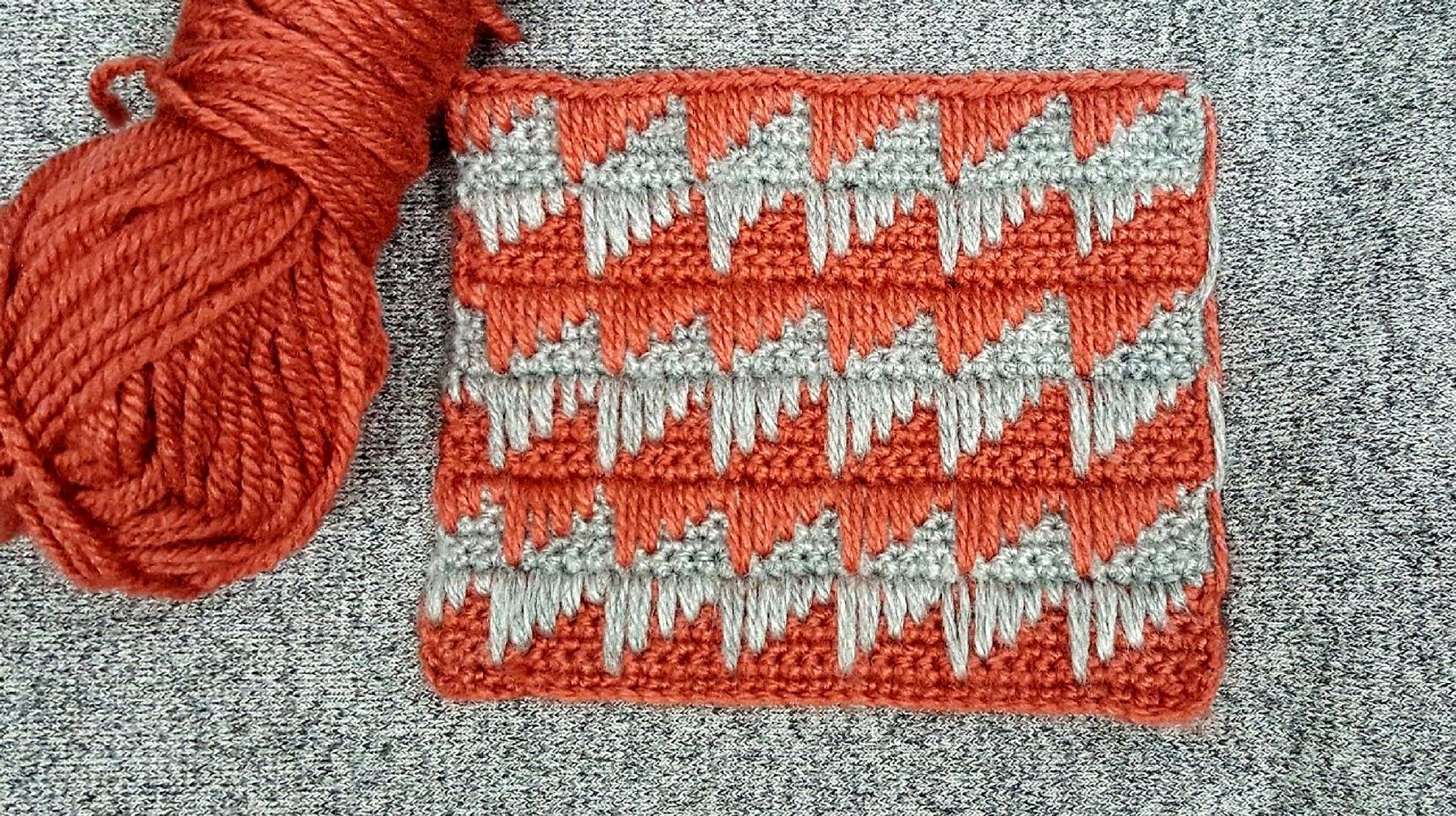 钩针编织双色菱形花样,立体精致,毛毯这样织很好看