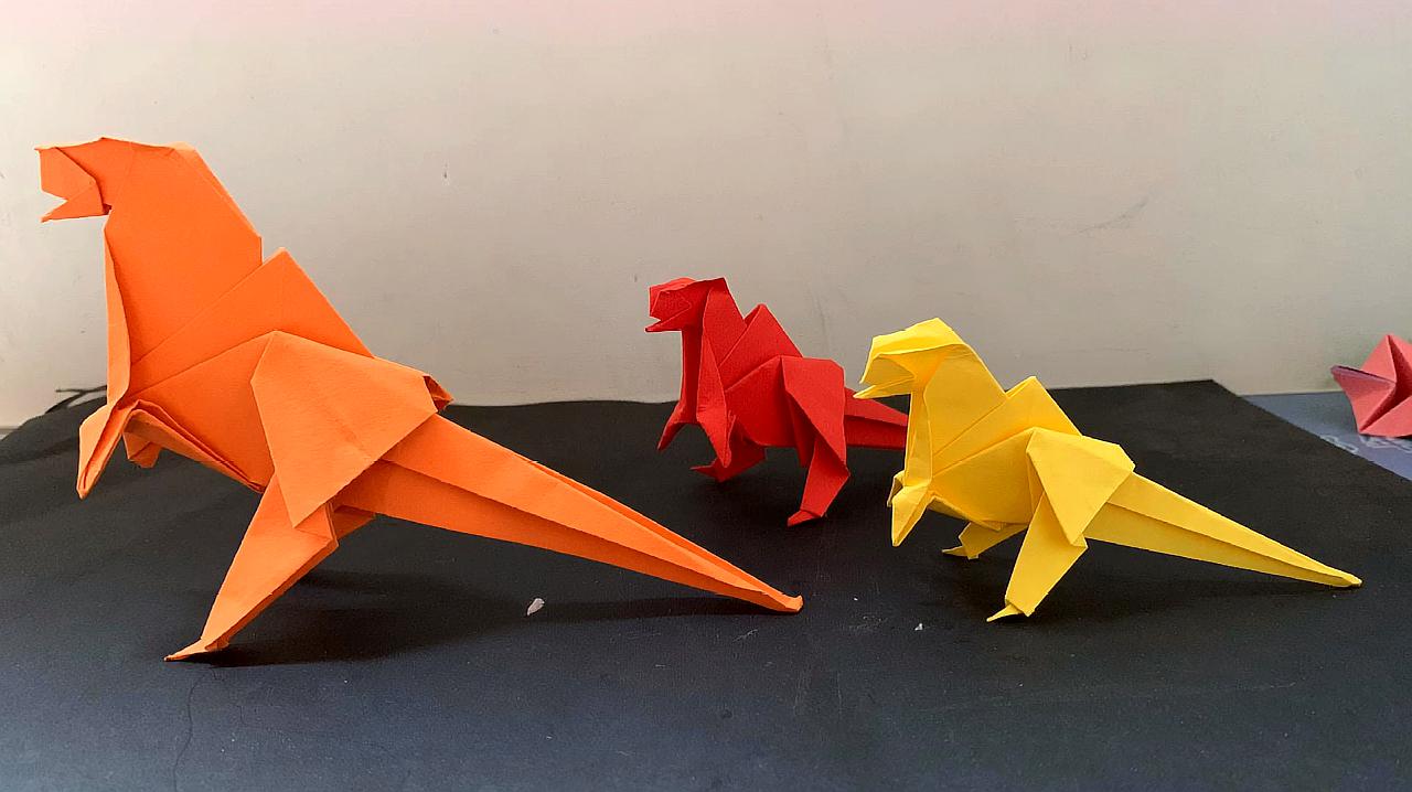 折纸教程:霸王龙折纸,过程略复杂