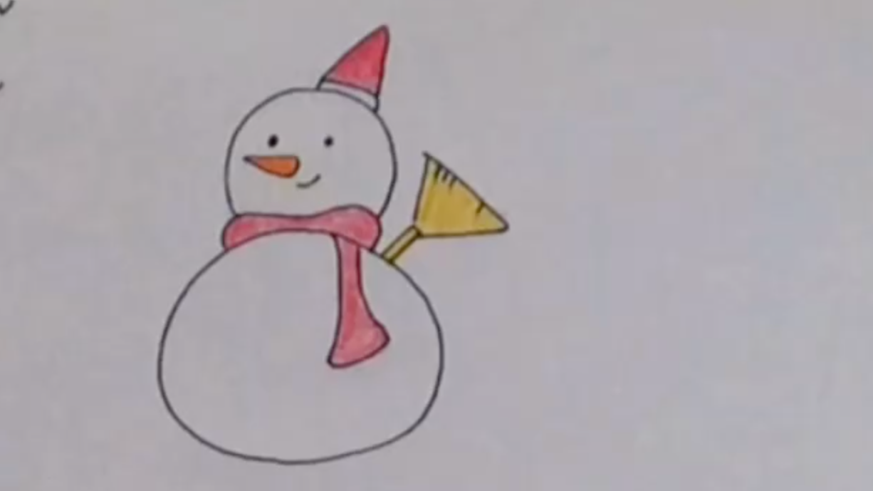 亲子简笔画怎么画雪人?