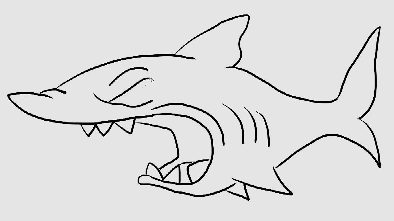 鲨鱼的简笔画怎么画