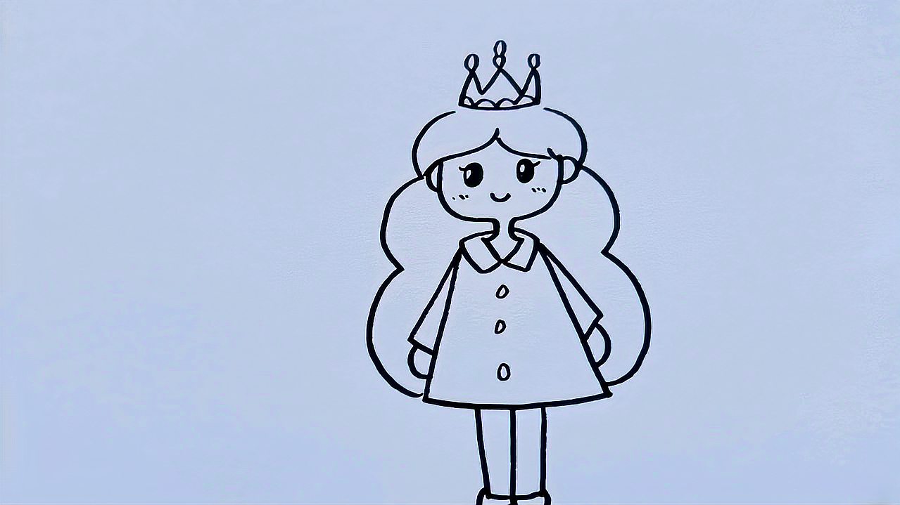 超简单的小公主简笔画,快来试试吧!