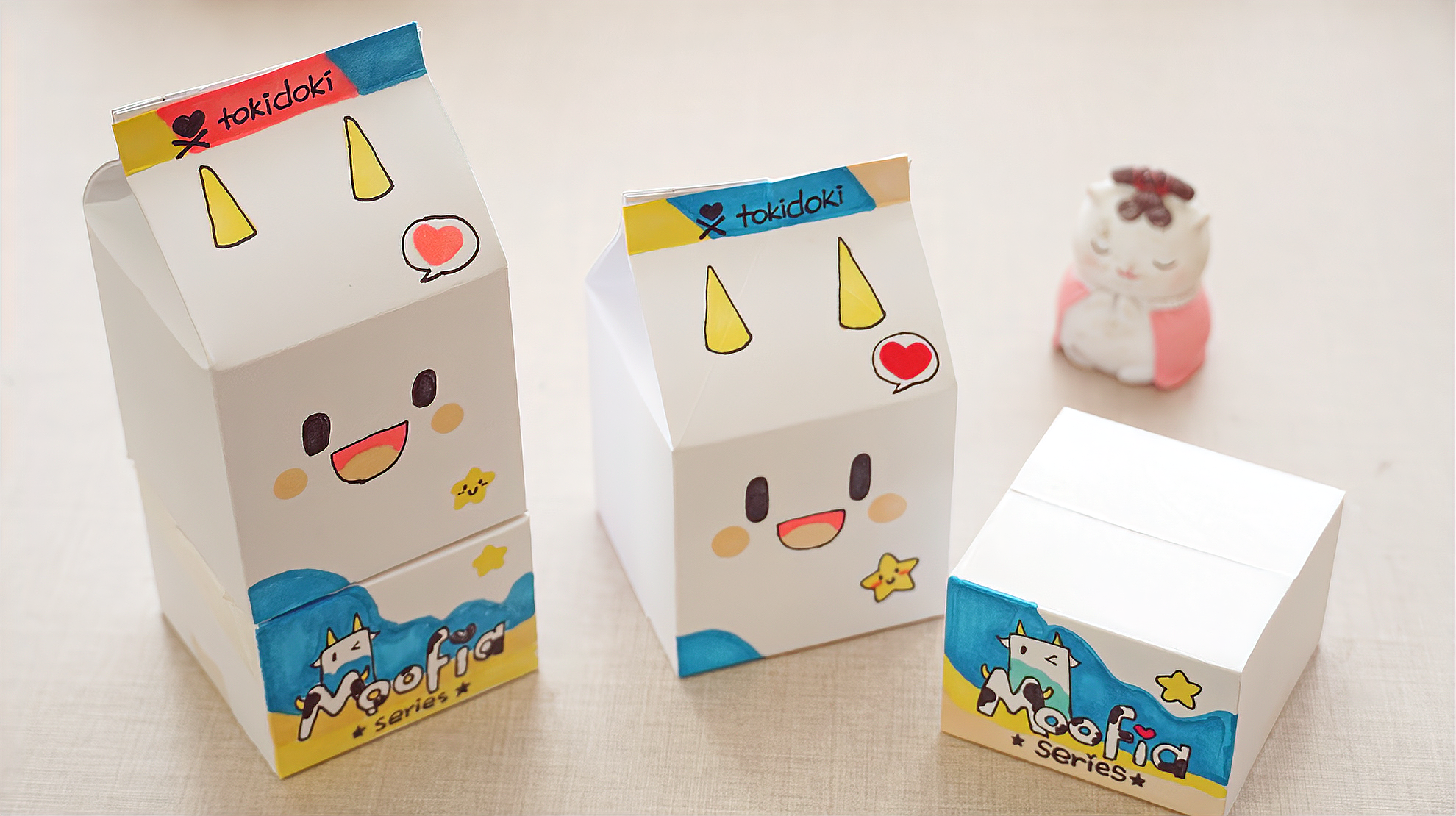 用卡纸diy双层的牛奶盲盒,步骤挺简单,猜猜你能拆到什么?