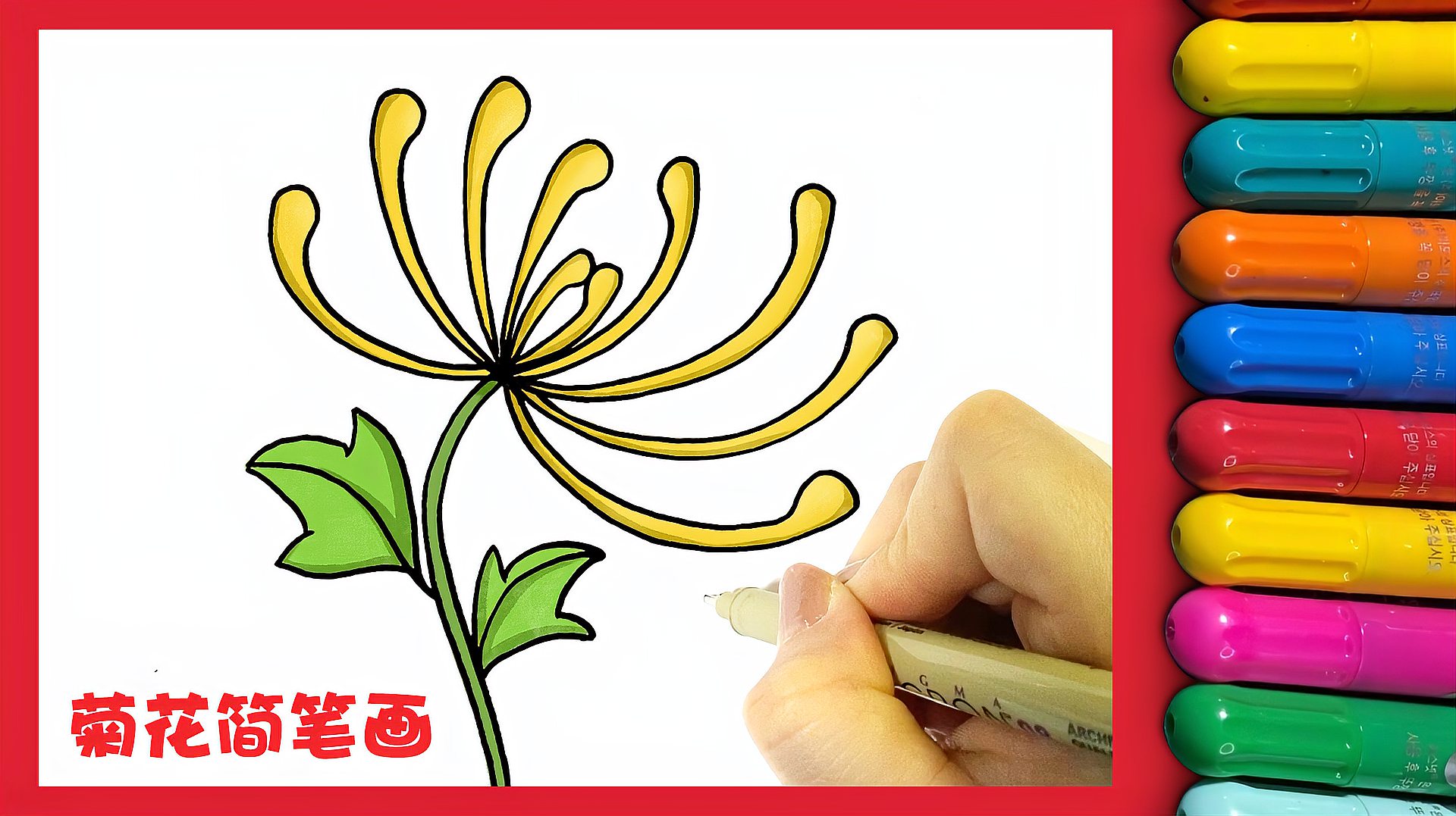 菊花简笔画,简单漂亮,一学就会