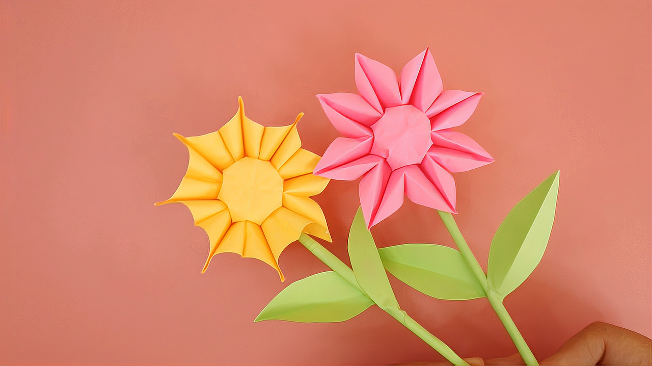折纸教程,超漂亮的立体太阳花