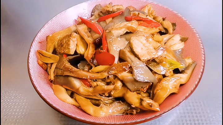 蘑菇炒肉片的家常做法,美味营养又下饭,做法超级简单