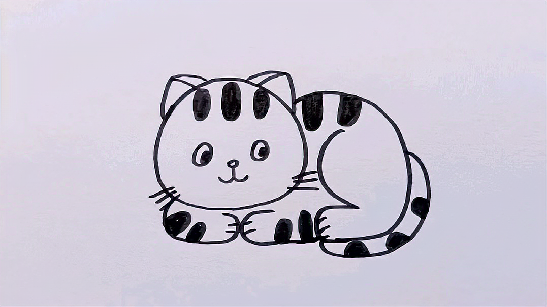 可爱的小花猫简笔画