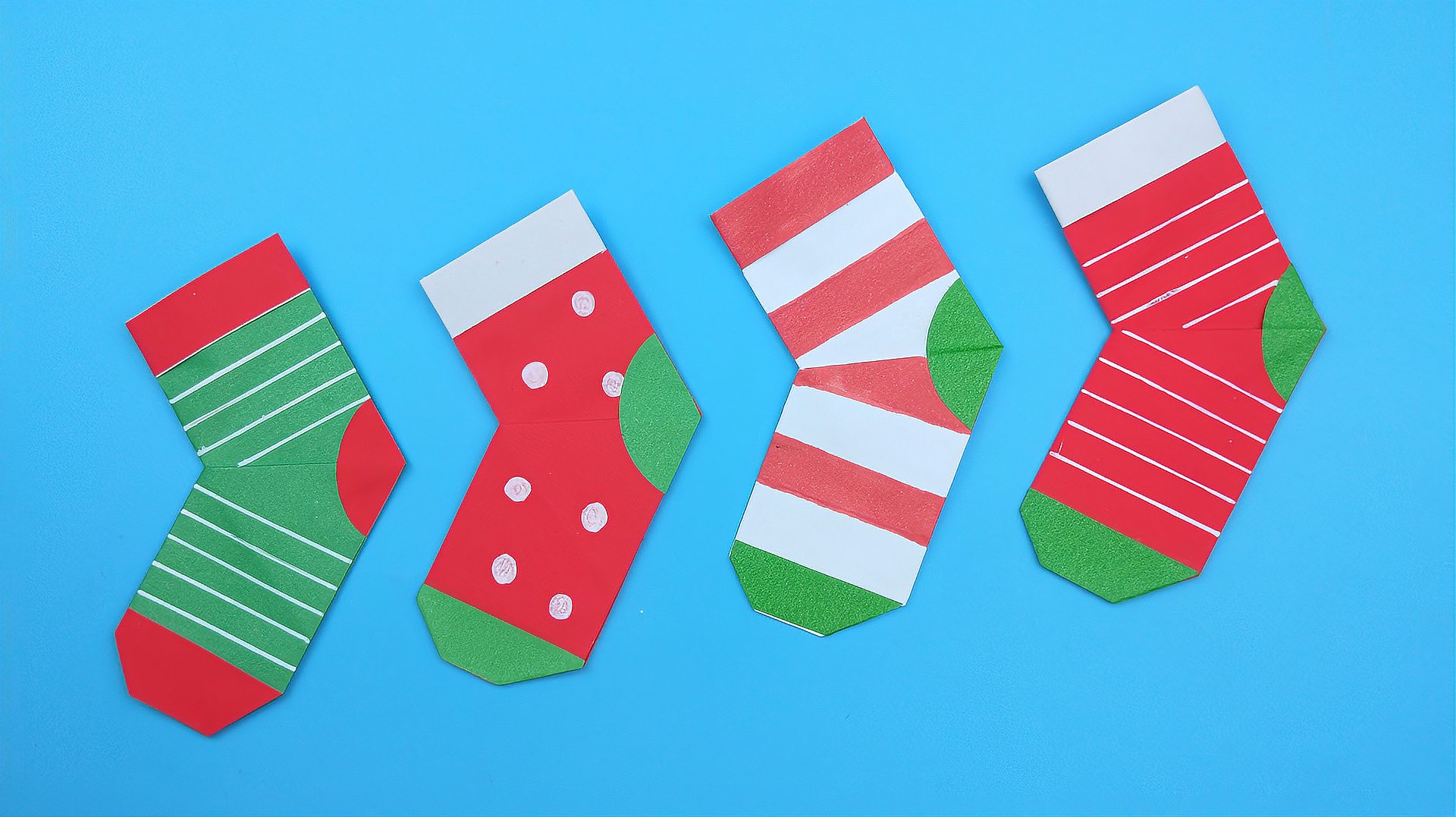 教你折超可爱的圣诞节袜子,简单又好玩,手工折纸diy教程