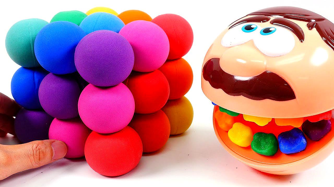 用彩色培乐多彩泥捏出球球,趣味学习颜色和数字