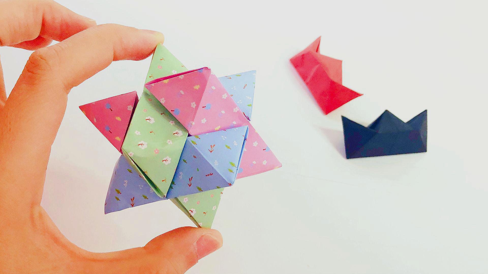 折纸教程:又一款简单好玩的孔明锁,小手工蕴含了大智慧