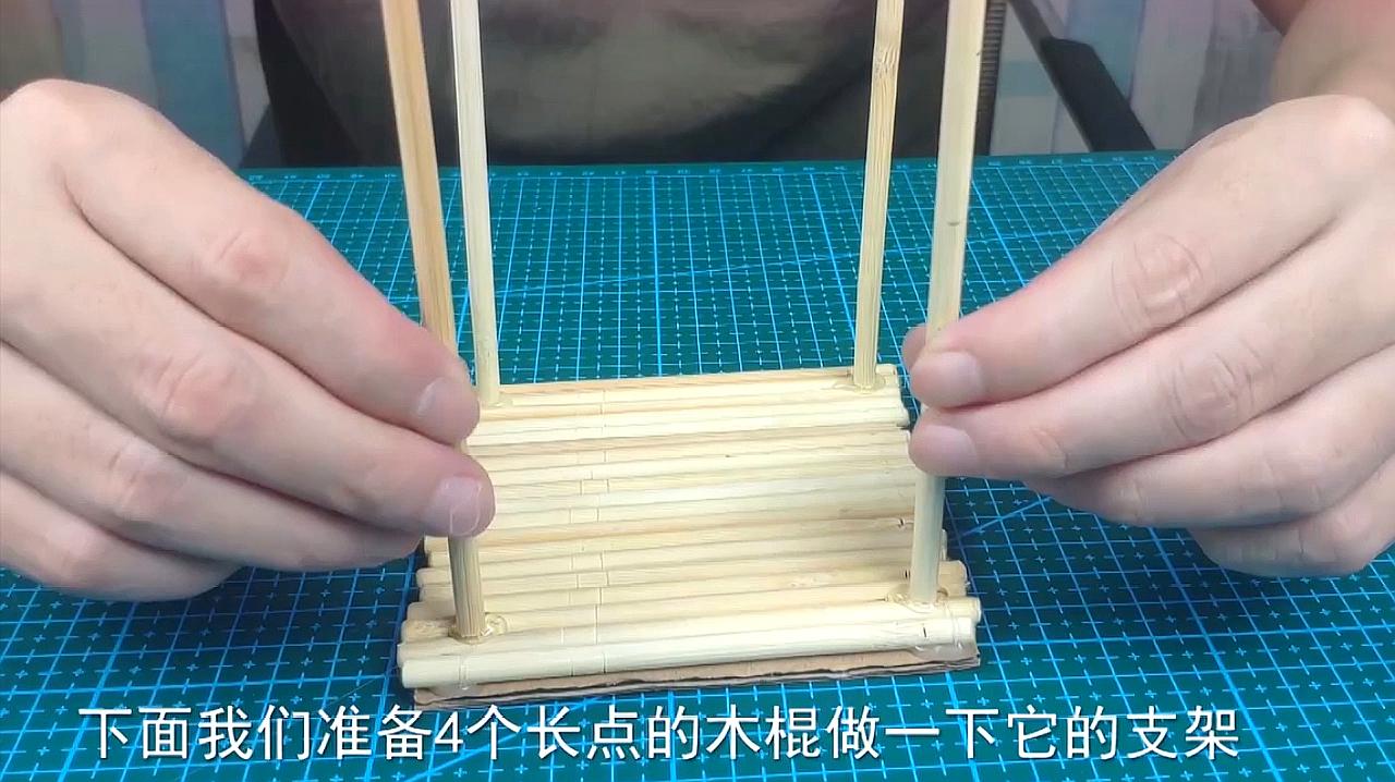 用一次性筷子手工制作凉亭模型,做法简单