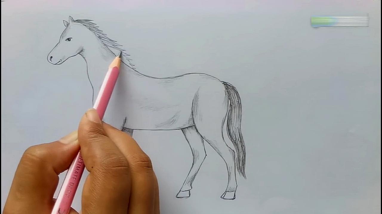 超级简单的儿童绘画,教宝宝如何画一匹马?奔跑的骏马