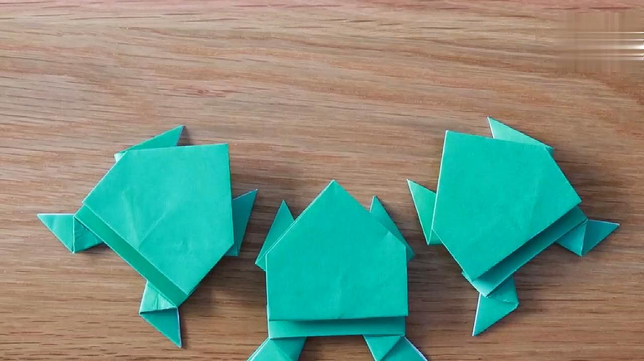 手工折纸视频教程,教你学会折一个会跳的青蛙,真是太有趣了