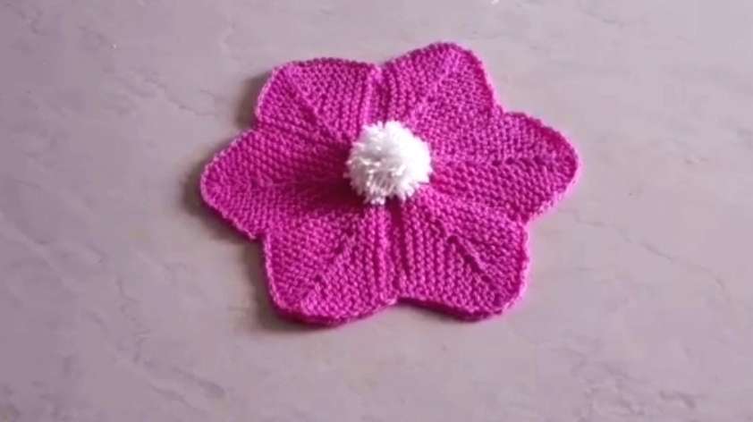 漂亮的花朵型盘子垫棒针编织教程,你学会了吗