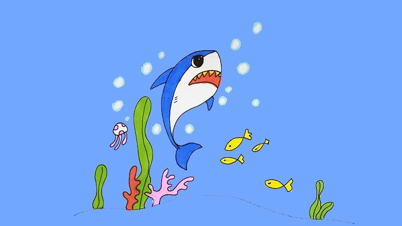 鲨鱼的简笔画怎么画