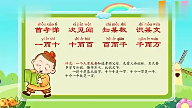 幼儿国学三字