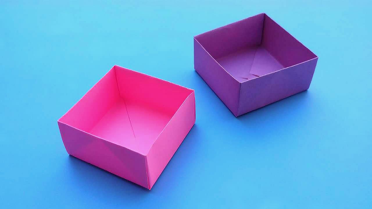 简单实用的折纸收纳盒,一张纸就能做出来,手工折纸视频教程