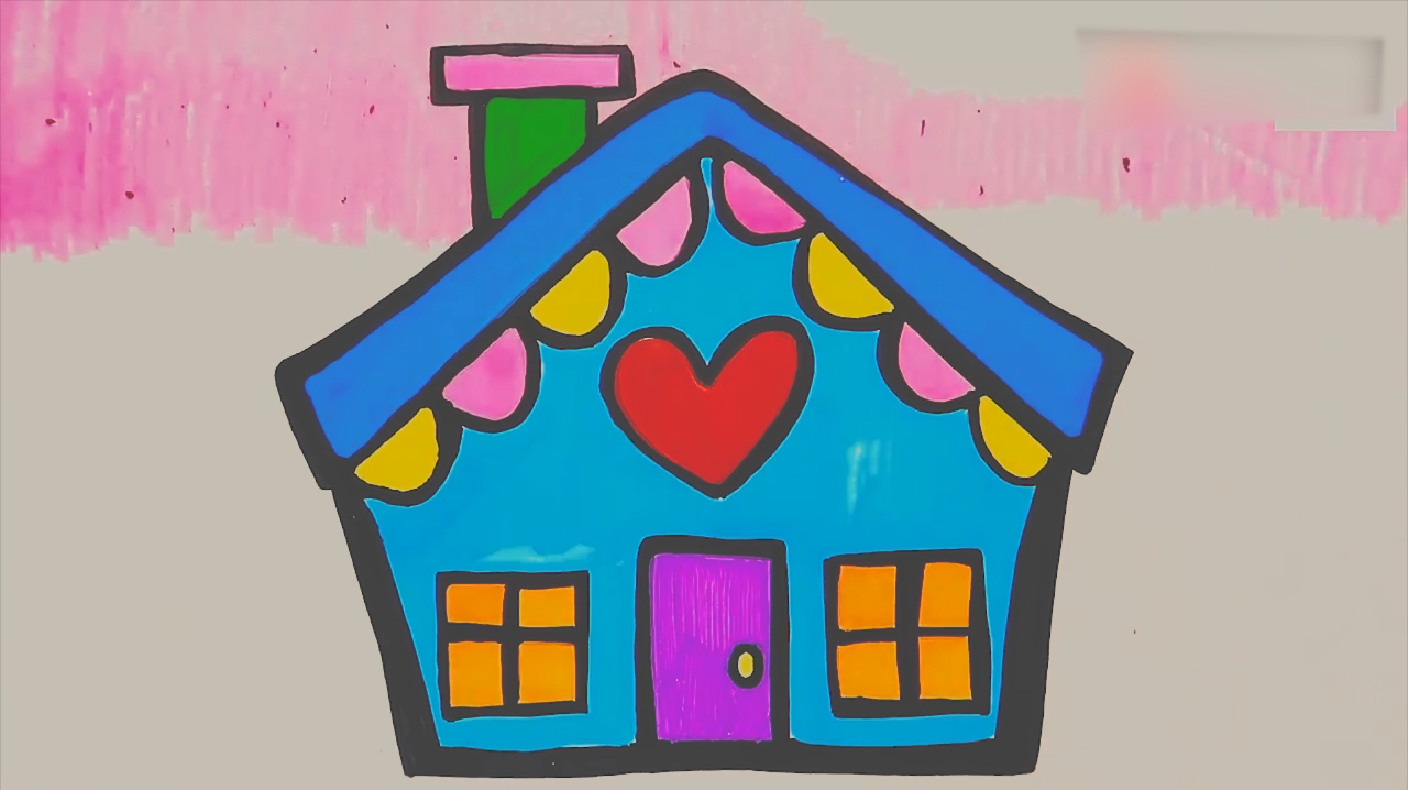 画房子简笔画幼儿园,画漂亮小房子