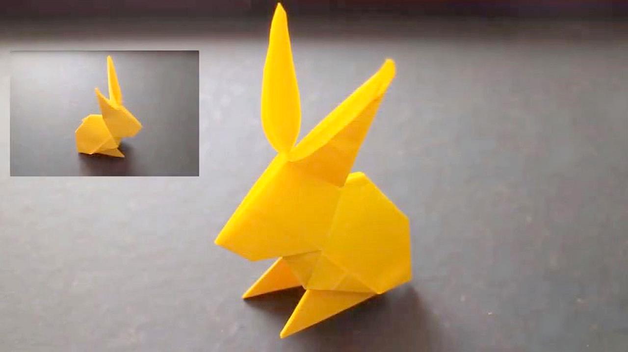 儿童折纸教程:折纸小兔子,简单易学适合小朋友
