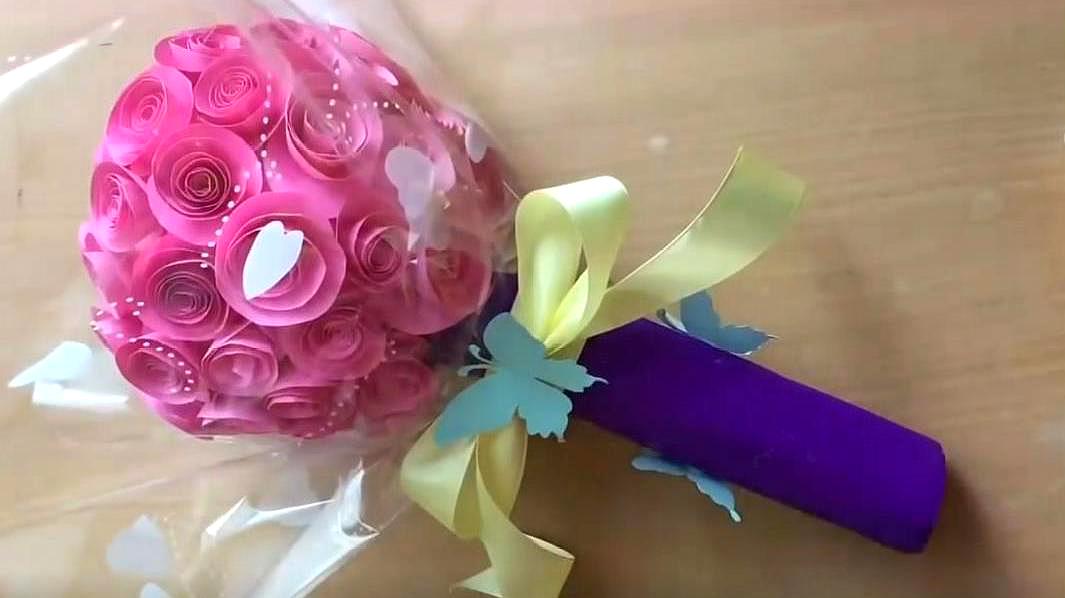 教师节马上就到,用纸手工制作一束玫瑰花给老师吧,真漂亮