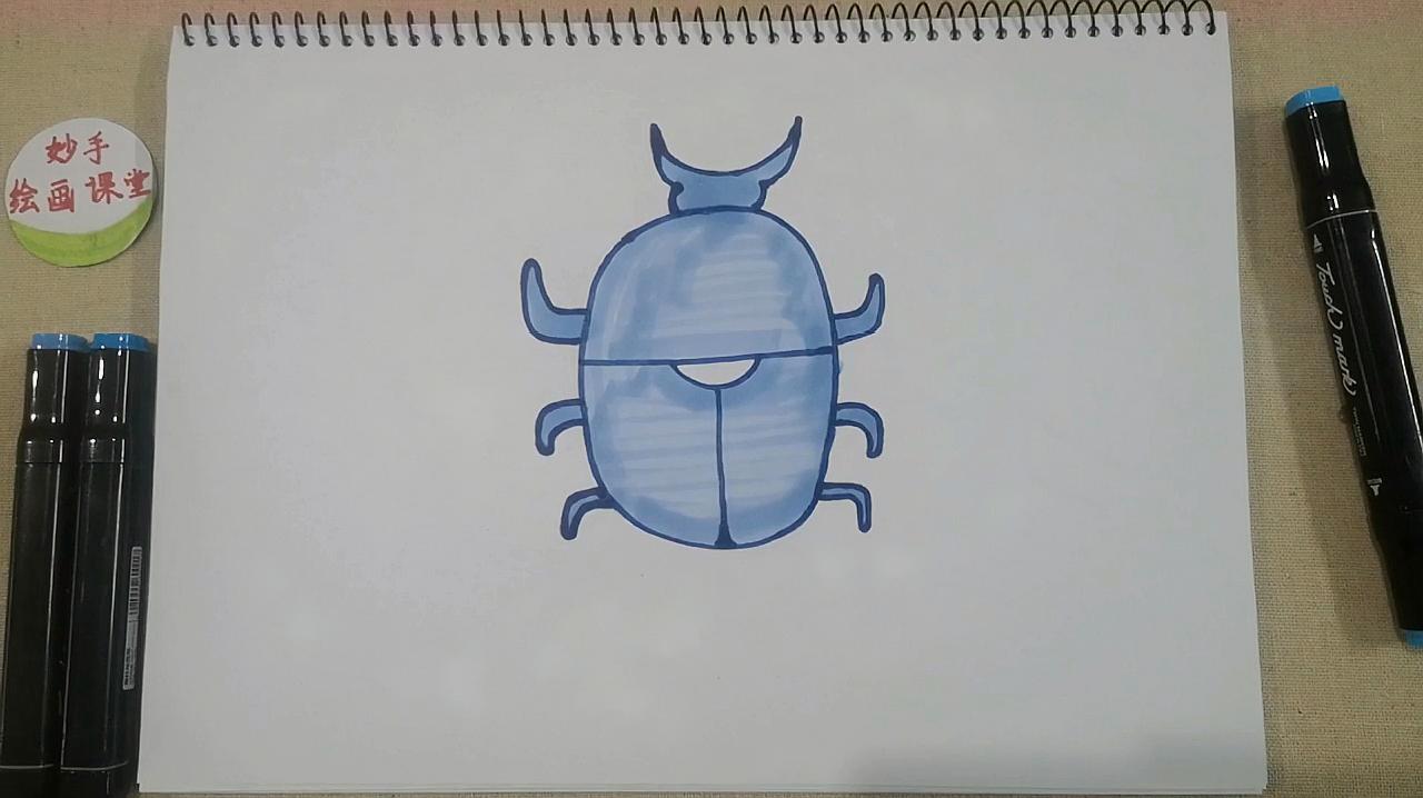 妙手绘画课堂:简笔画小昆虫甲虫的画法