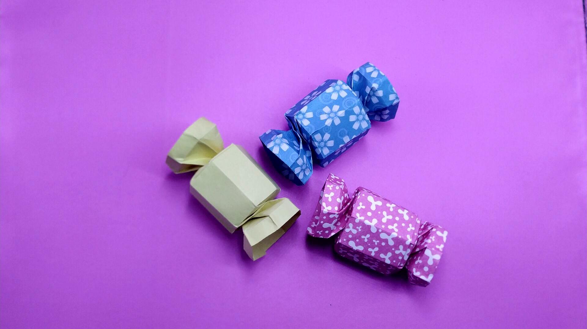 漂亮的糖果礼物盒折纸教程,放上小礼物,朋友看到喜欢的不得了