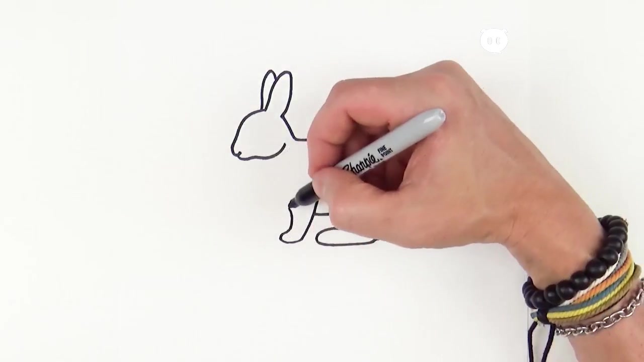可爱小兔子巧手画一画