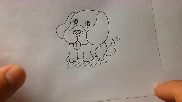 怎么画小狗简笔画?