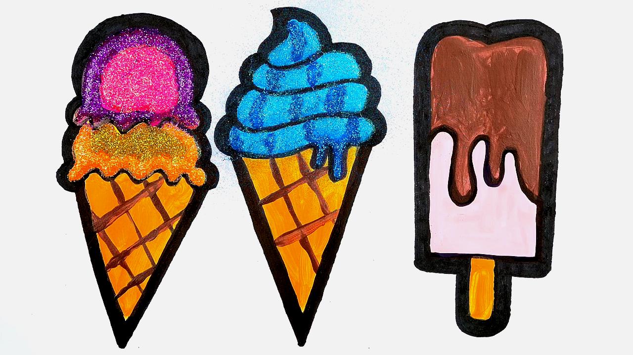 简易画教你怎么画冰淇淋和冰棒,一起学学吧!
