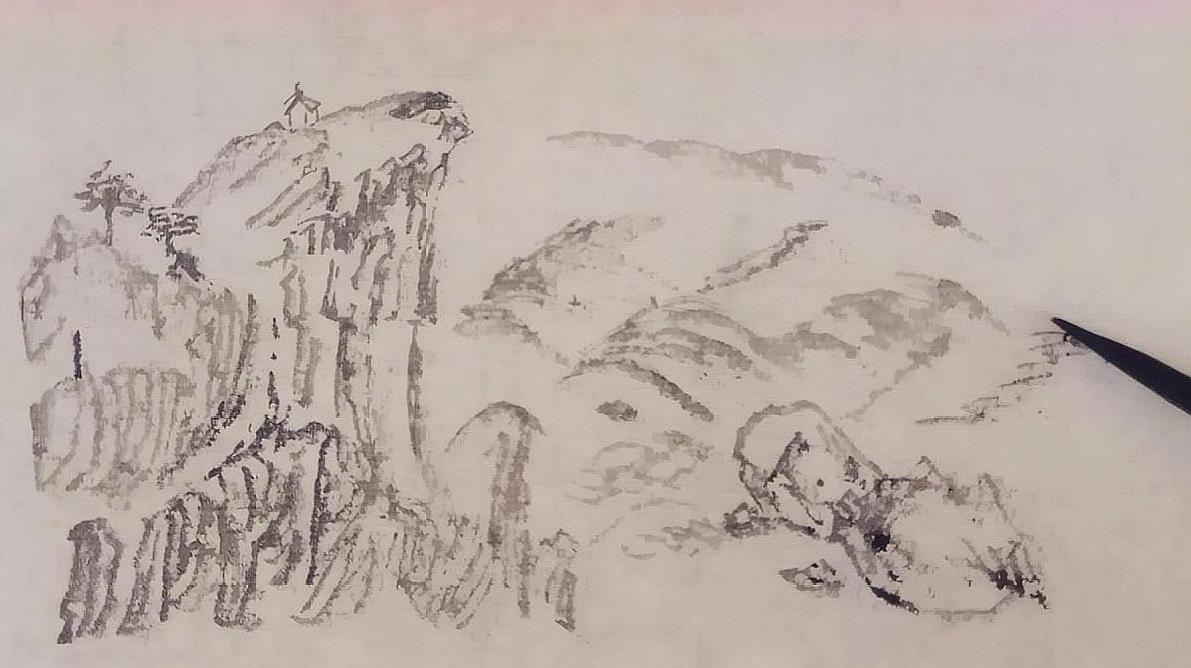 国画怎么画山