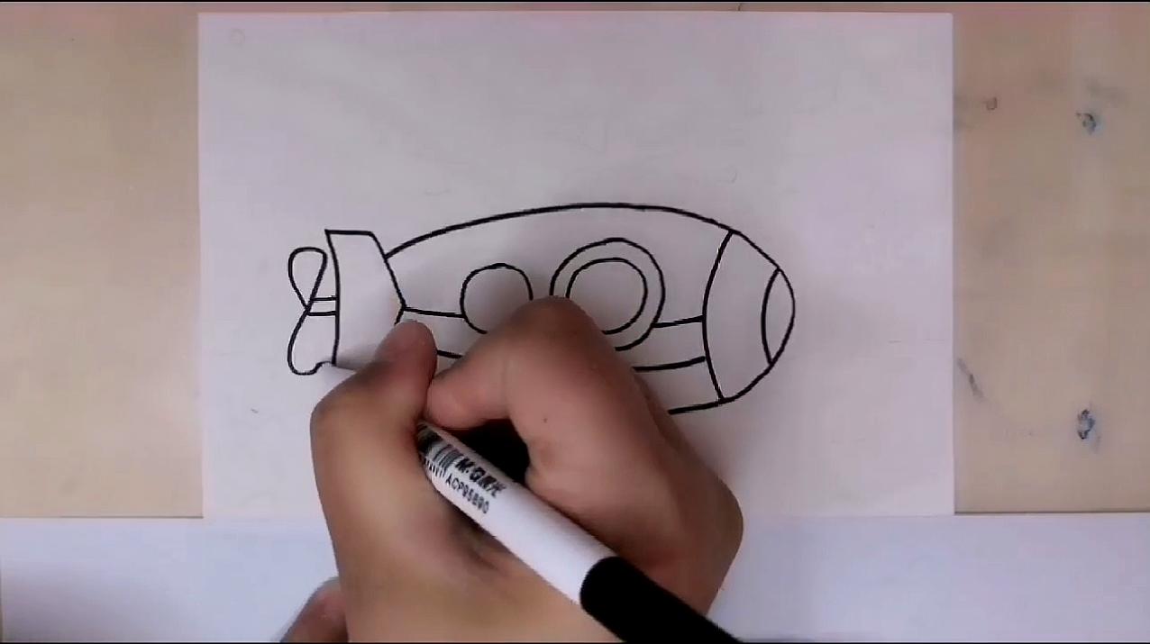 好看视频-如何画各种球 儿童小孩画画和填色 服务升级 3有趣的潜水艇