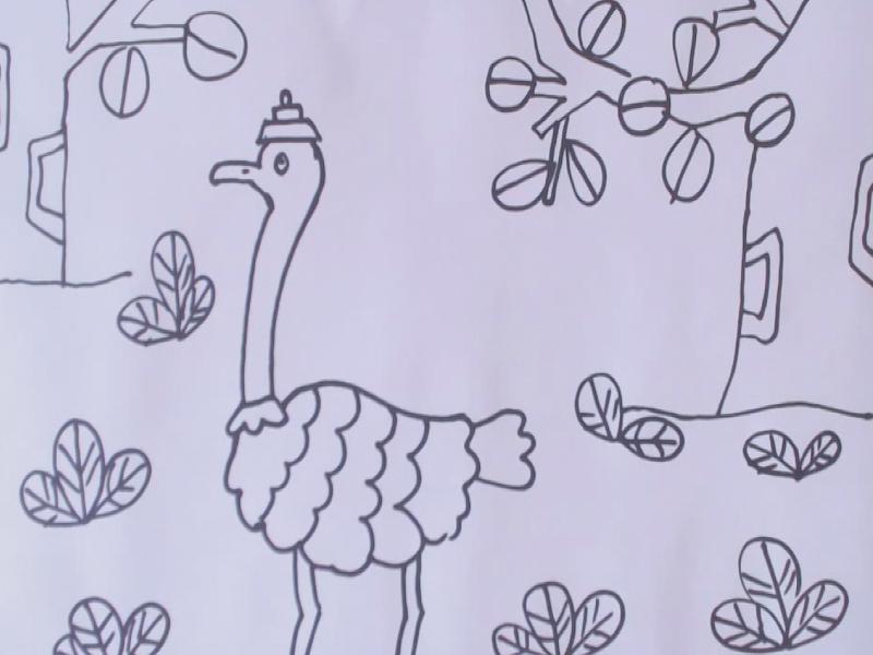 鸵鸟简笔画怎么画
