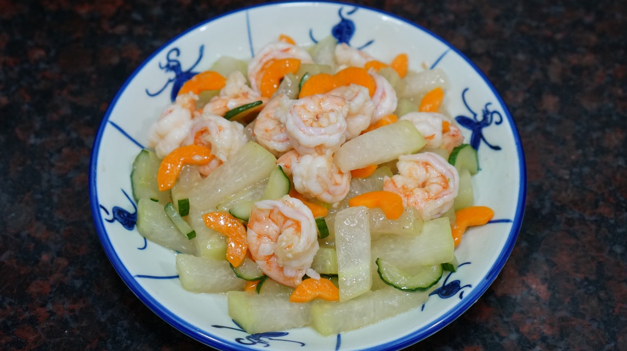 虾仁炒冬瓜,低脂肪的潮汕家常菜,做法简单,美味又营养