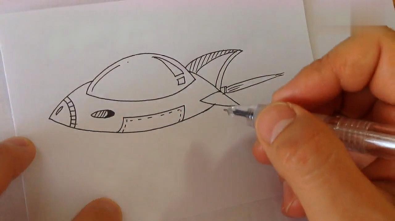我先教你画儿童版的科幻画 服务升级 3科幻画宇宙:宇宙飞船画法,简单
