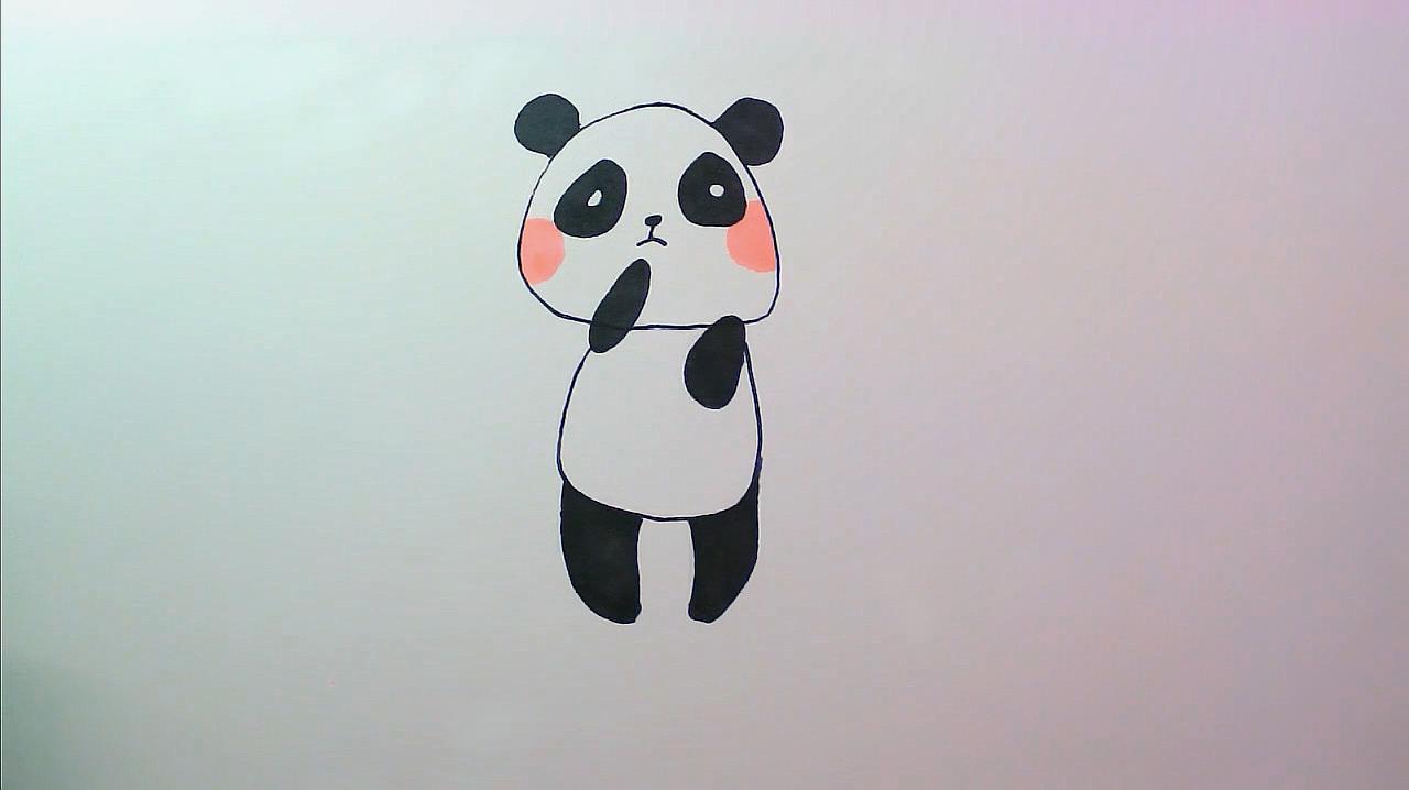 零基础学画简笔画之一分钟完成可爱小熊猫