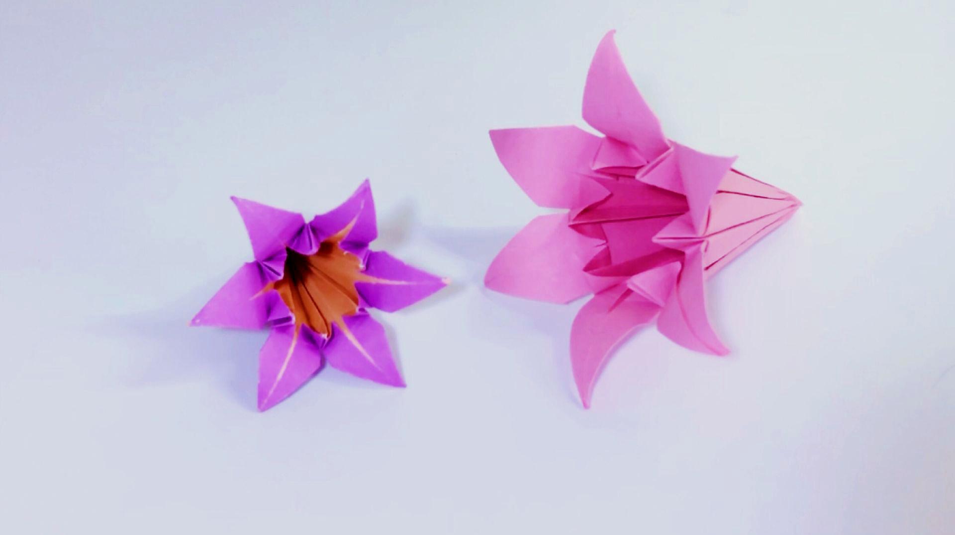 3樱花:折纸教程:漂亮的樱花做装饰超好看,折大一些竟然成了糖果盘