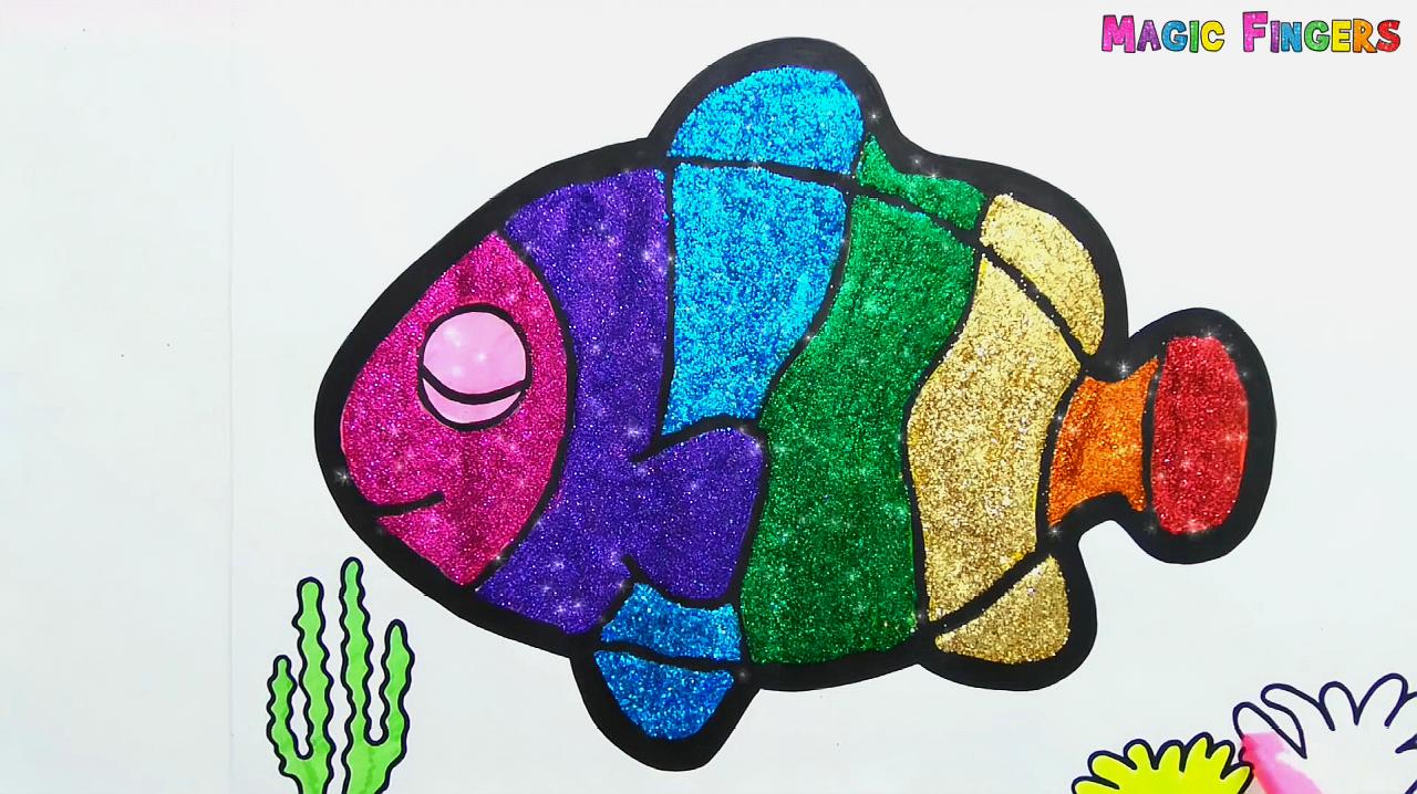 简易画教你怎么画可爱的小鱼,并涂上好看的颜色!