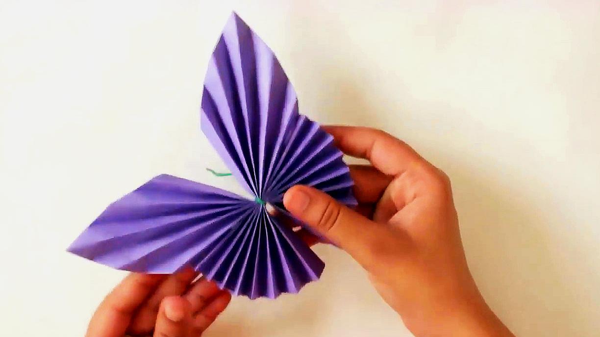 手工折纸教学,纸蝴蝶的简单制作方法,蝴蝶折纸技巧