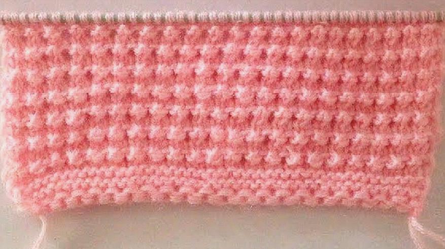 棒针编织简单大方的山莓花样,编织儿童毛衣太合适