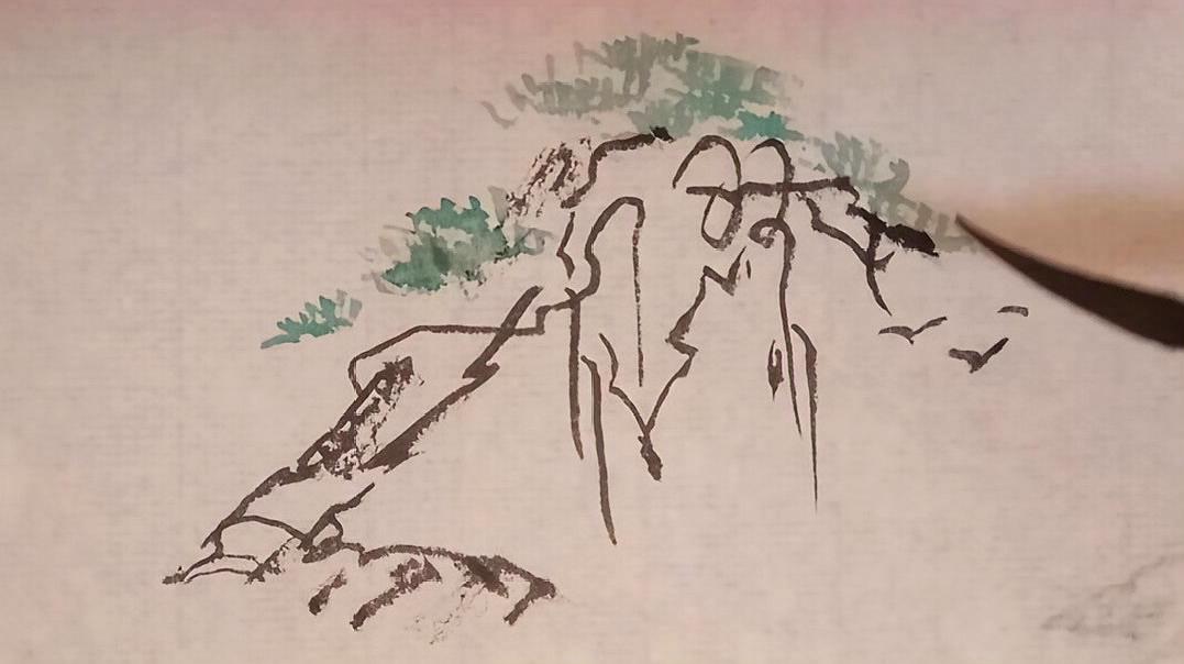 6种松树的水墨画,个个经典好看