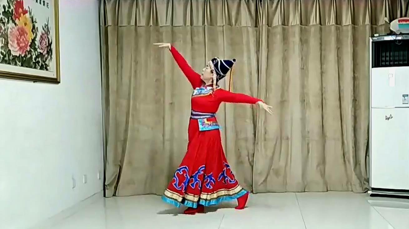 最好学的蒙古舞广场舞,《蓝色的蒙古高原》动作非常简单