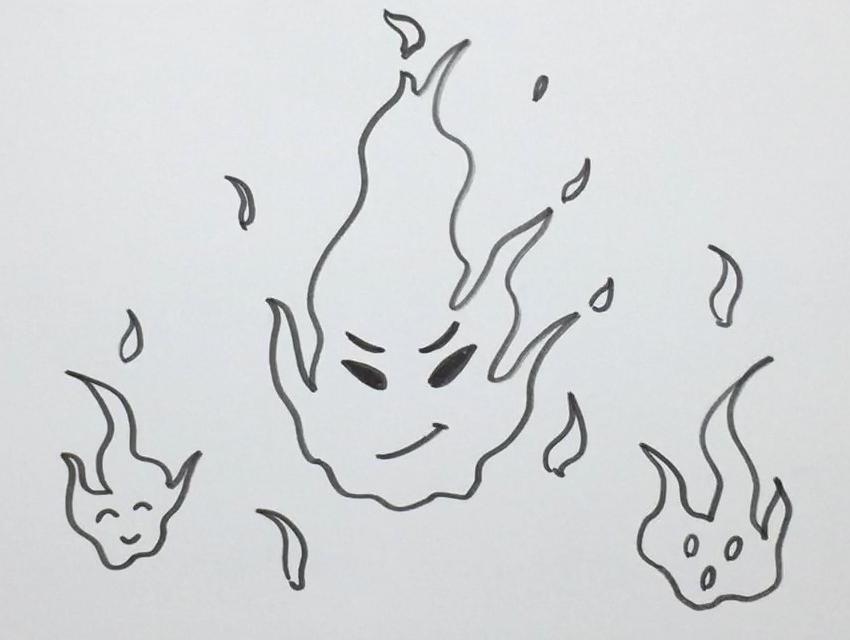 简笔画鬼火 简单学会