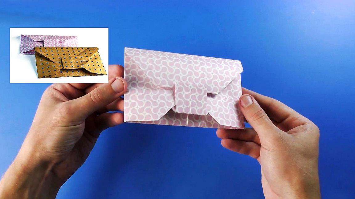 手工折纸教学视频,教你折叠一个信封贺卡封皮