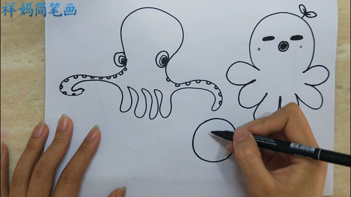 1海洋动物简笔画,章鱼的画法,为了孩子收藏!