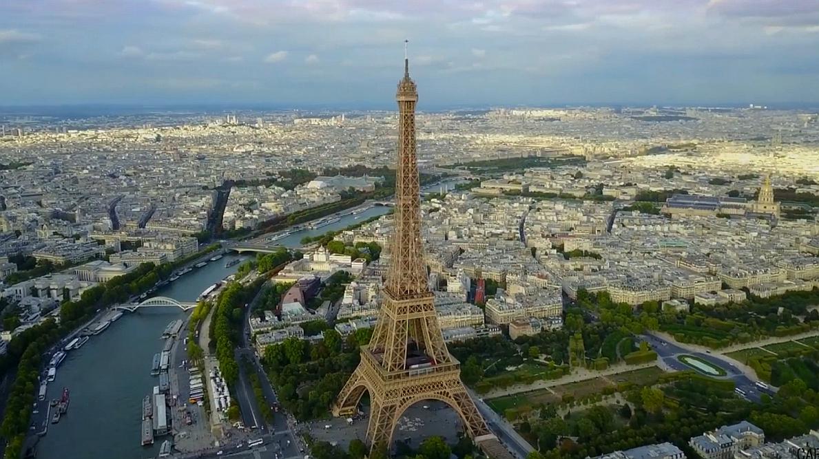 航拍城市风光,法国巴黎最美风光,夺人眼目,好震撼!