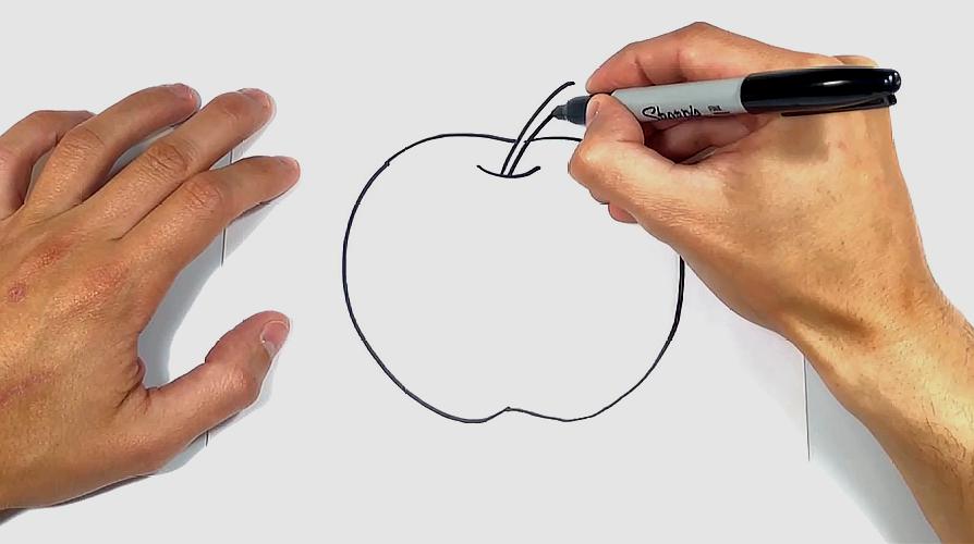 苹果简笔画怎么画
