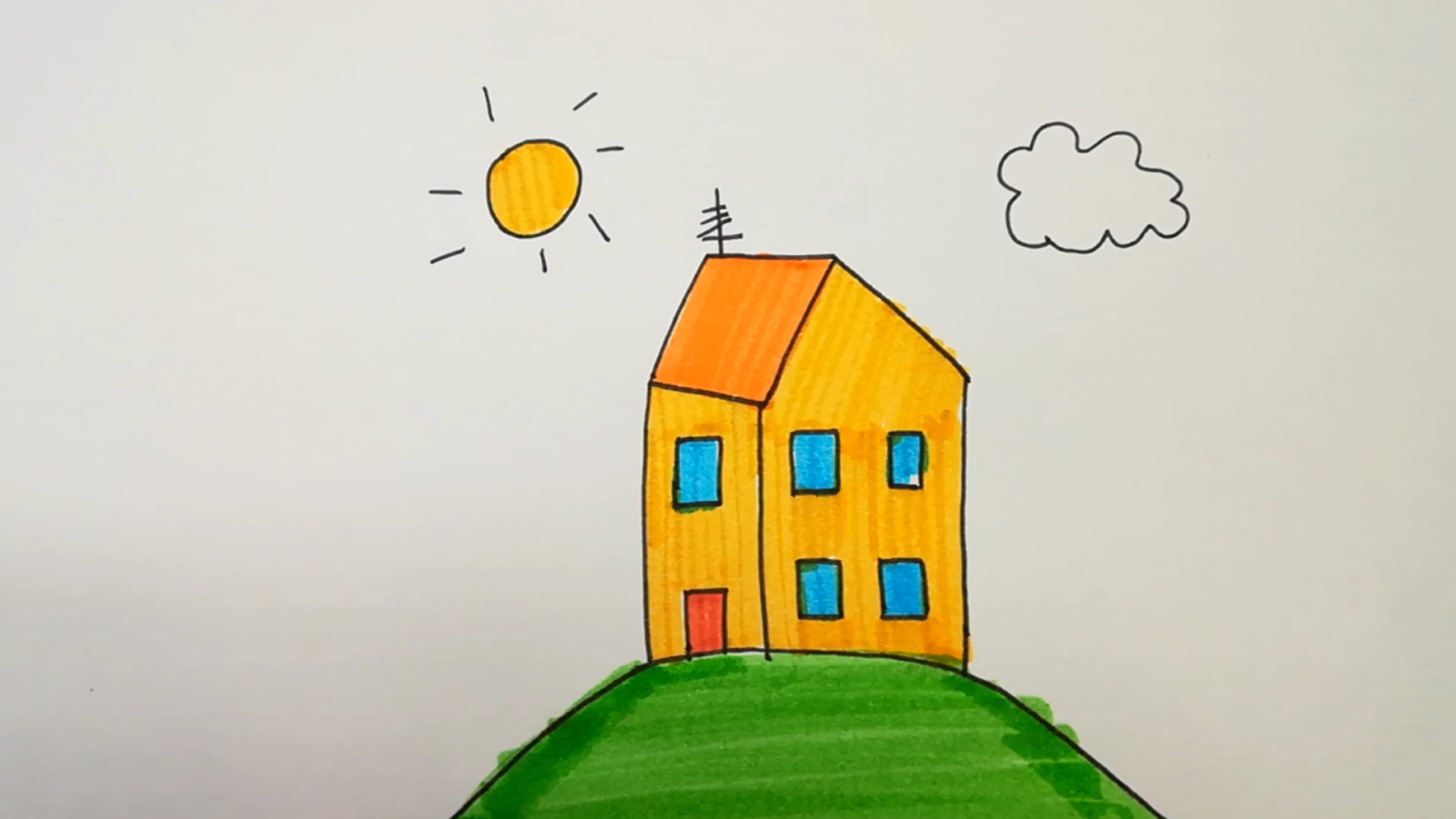 1简单可爱的房子画法 来源:好看视频-少儿简笔画—美丽的房子!
