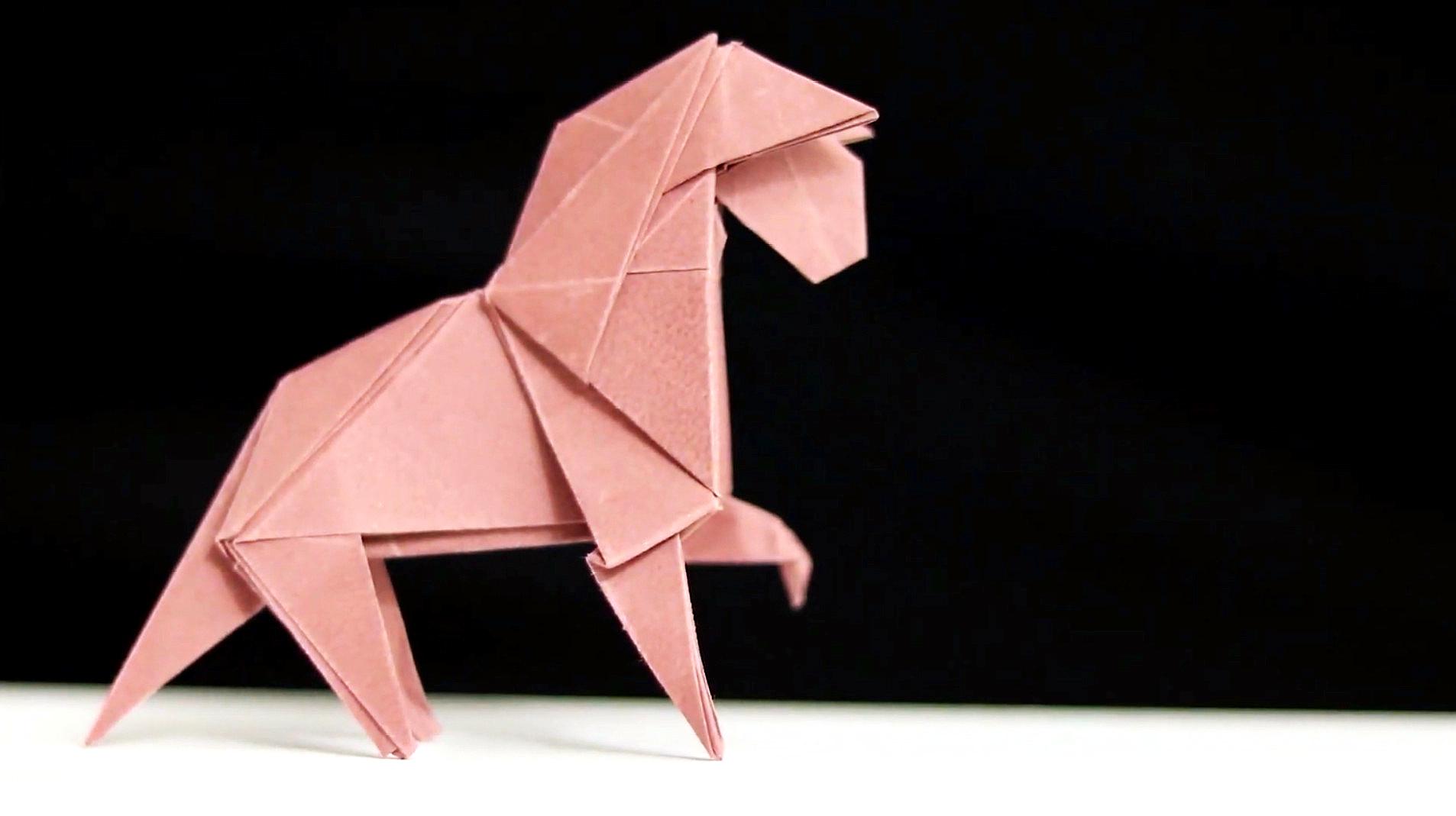 纯手工创意折纸教程,教你如何折叠一匹马