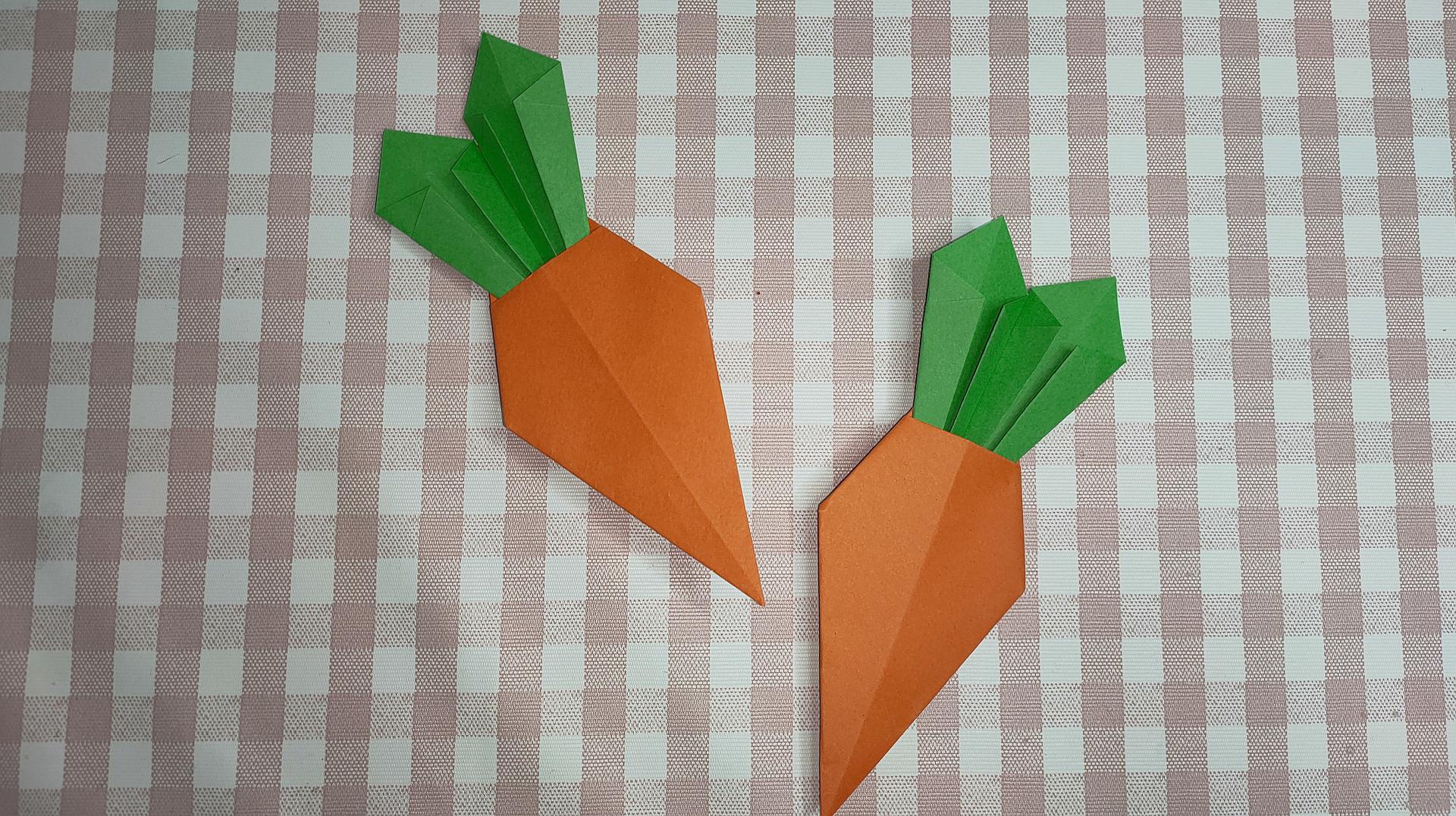 幼儿园手工折纸胡萝卜,折法简单漂亮小朋友都喜欢,折纸教程