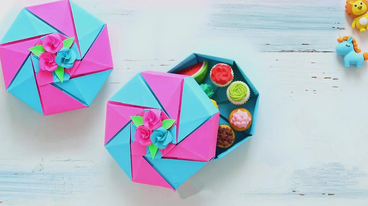 折纸教程,手工制作创意diy礼品盒,真好看